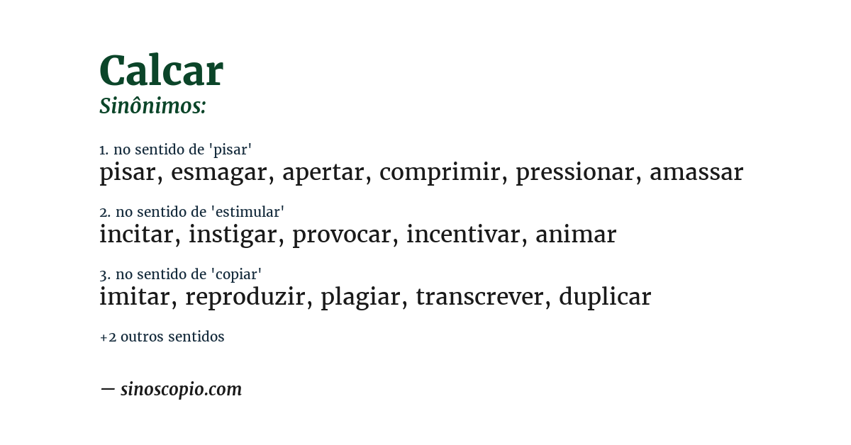Sinônimo de calcar