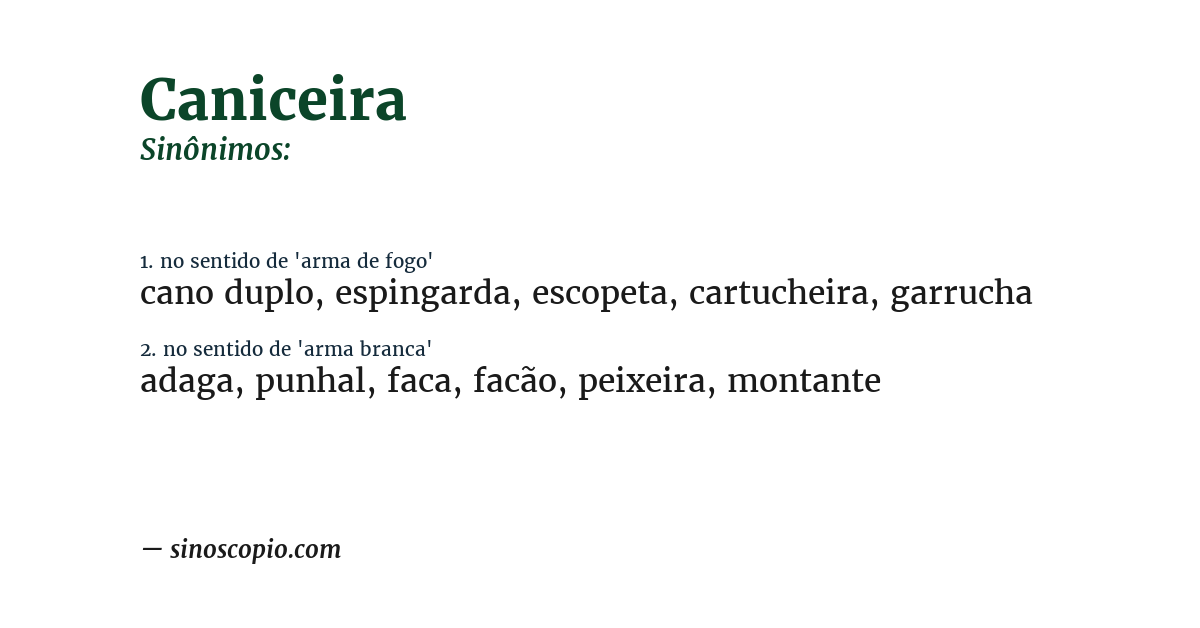 Sinônimo de caniceira