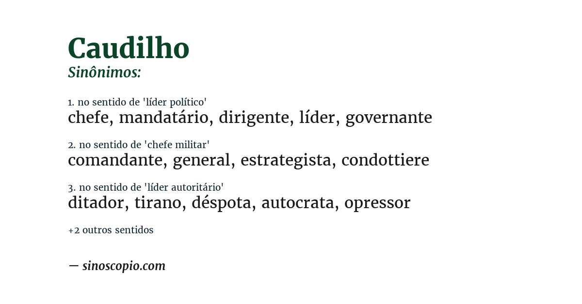 Sinônimo de caudilho