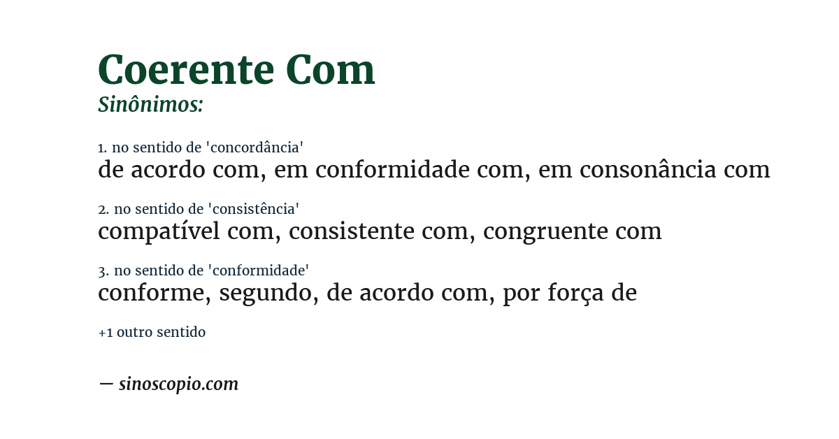 Sinônimo de coerente com