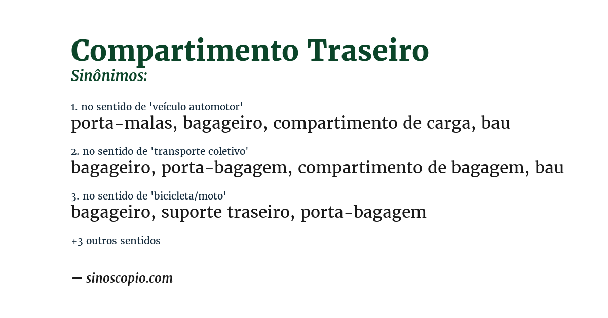 Sinônimo de compartimento traseiro