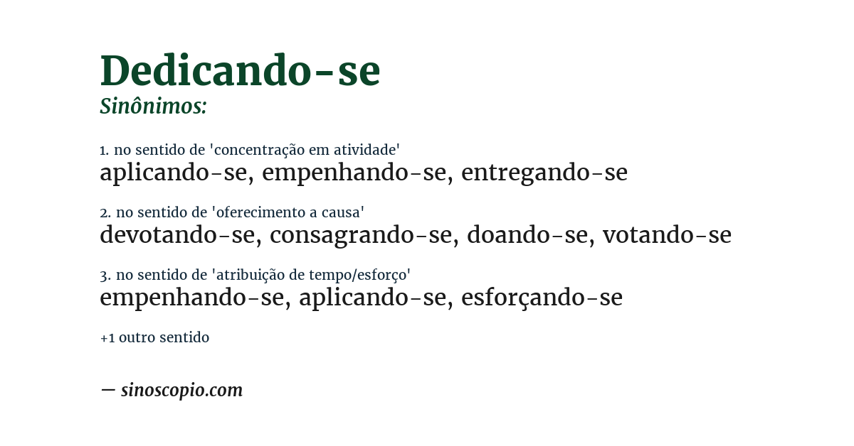 Sinônimo de dedicando-se
