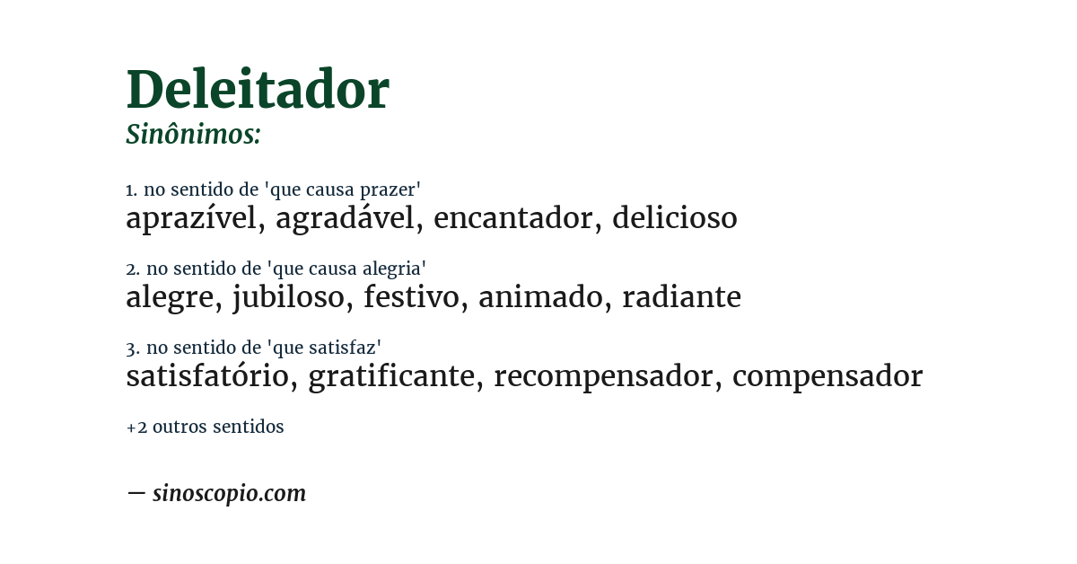 Sinônimo de deleitador