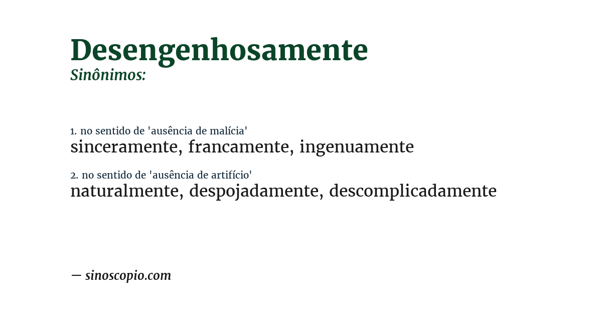 Sinônimo de desengenhosamente