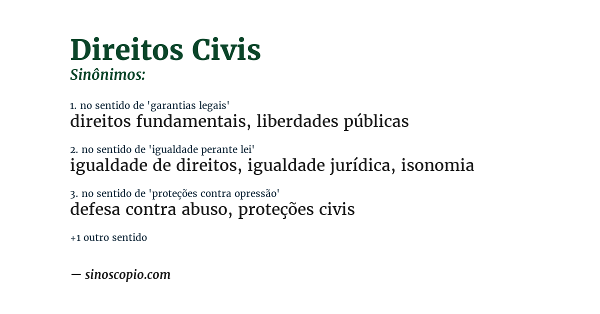 Sinônimo de direitos civis