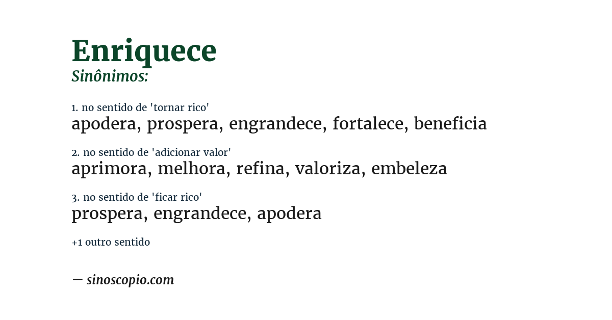 Sinônimo de enriquece