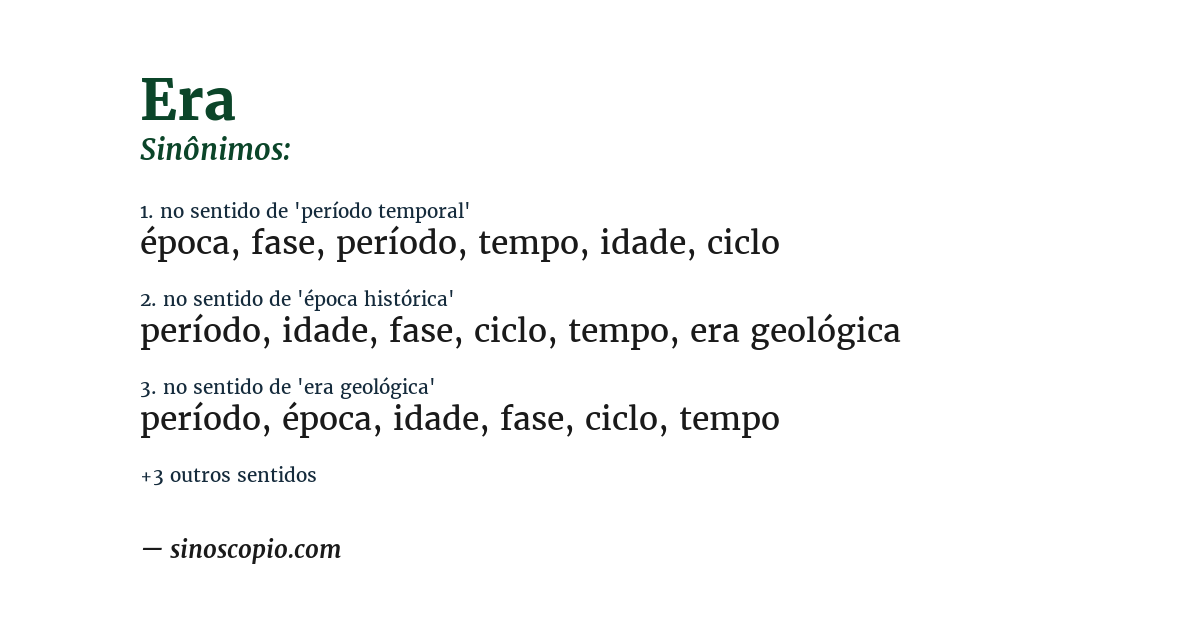 Sinônimo de era