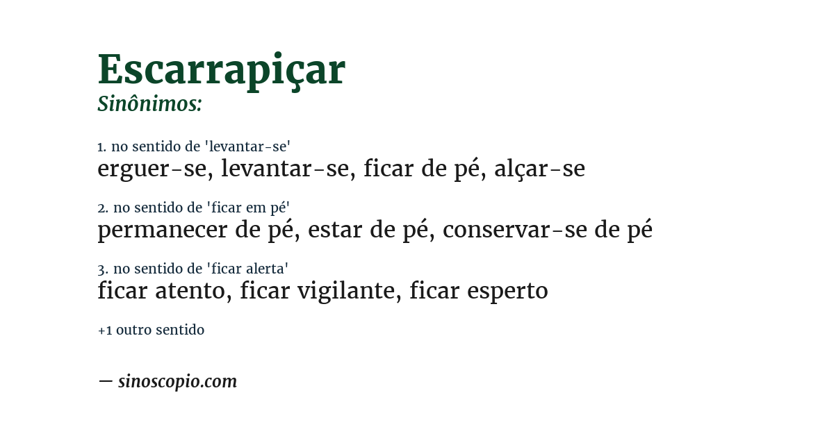Sinônimo de escarrapiçar