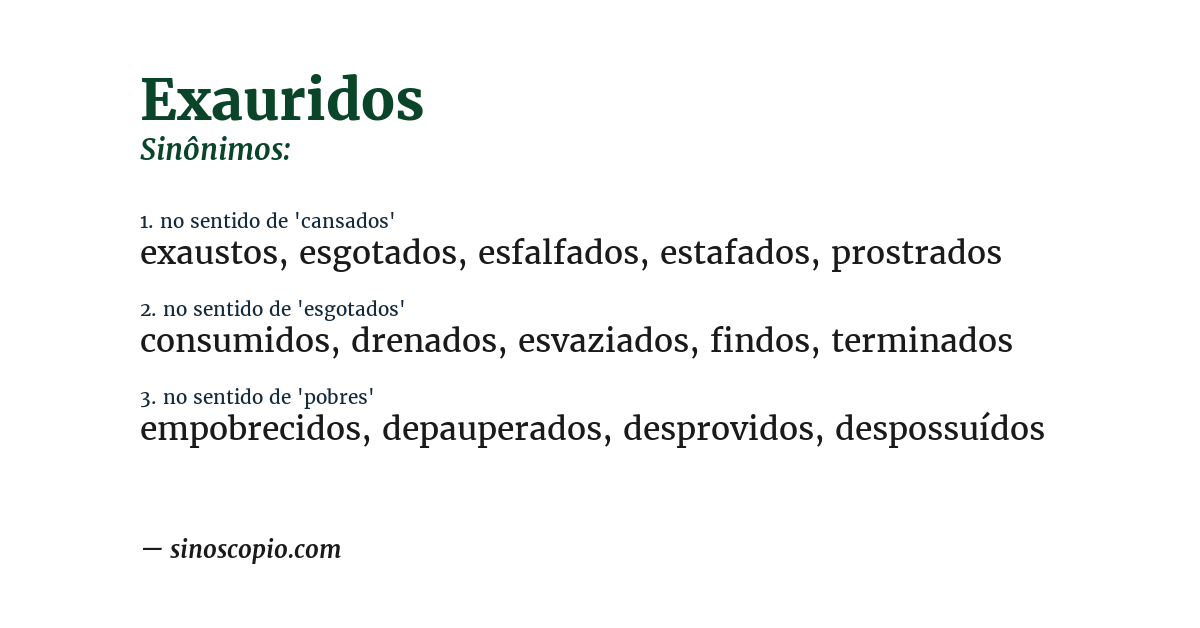 Sinônimo de exauridos
