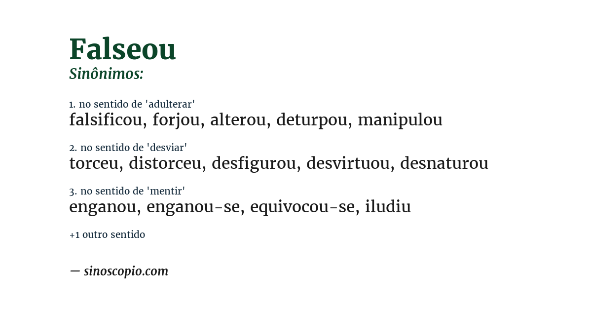 Sinônimo de falseou