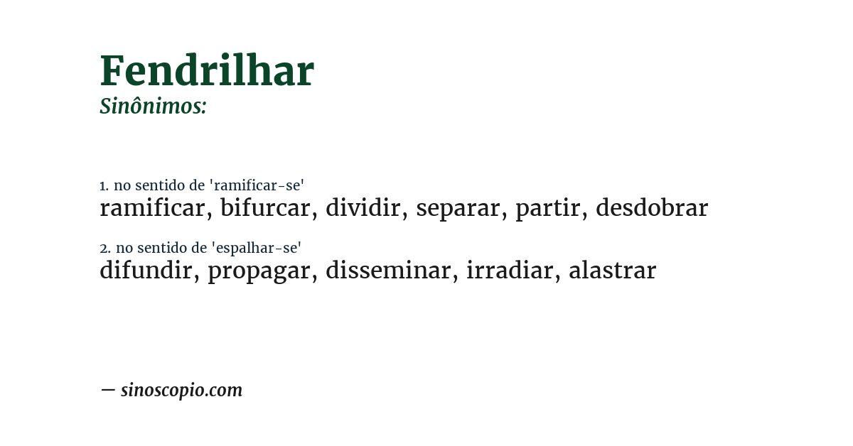 Sinônimo de fendrilhar