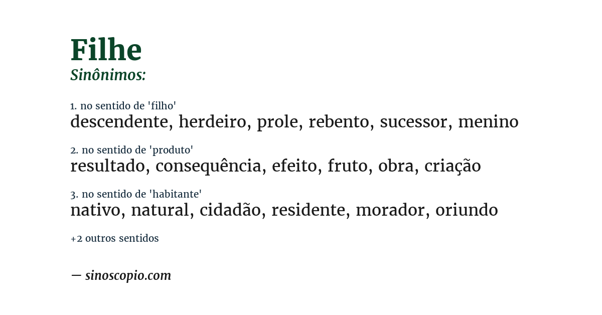 Sinônimo de filhe