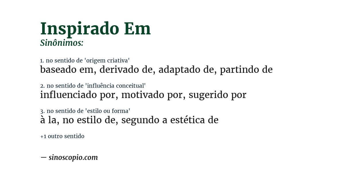 Sinônimo de inspirado em