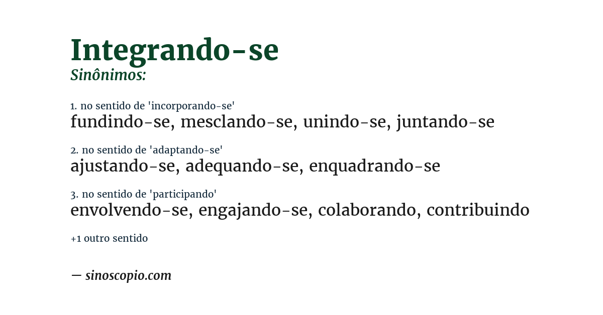 Sinônimo de integrando-se