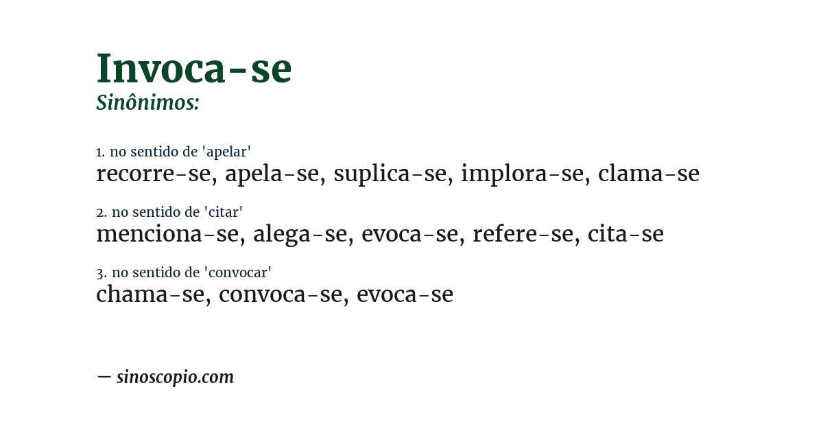 Sinônimo de invoca-se