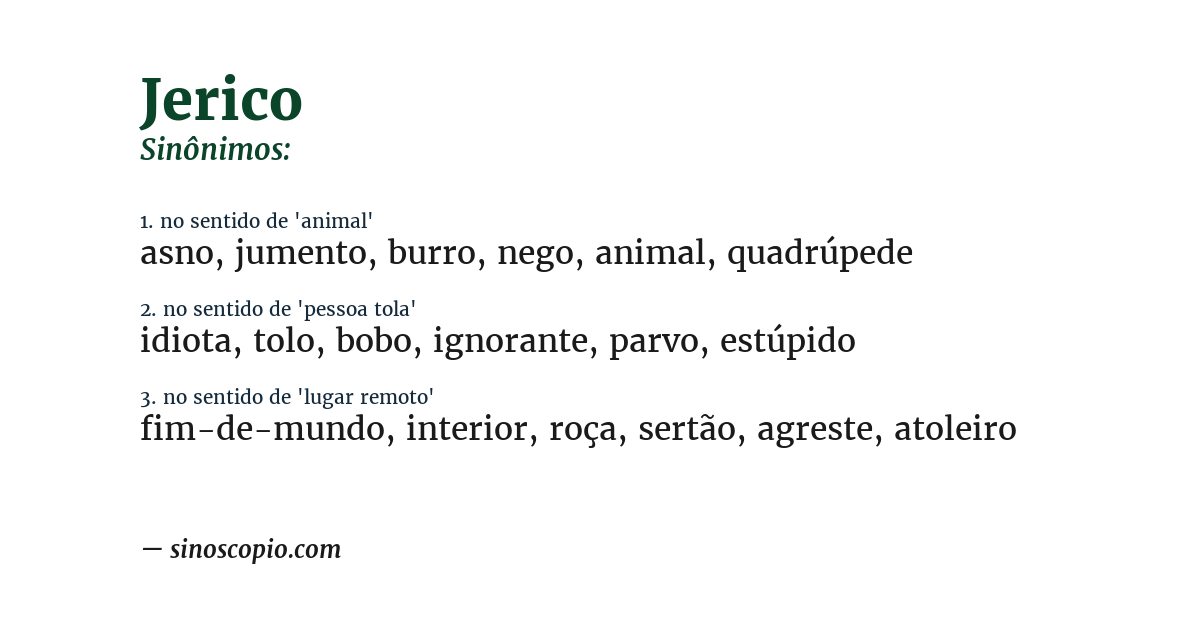 Sinônimo de jerico
