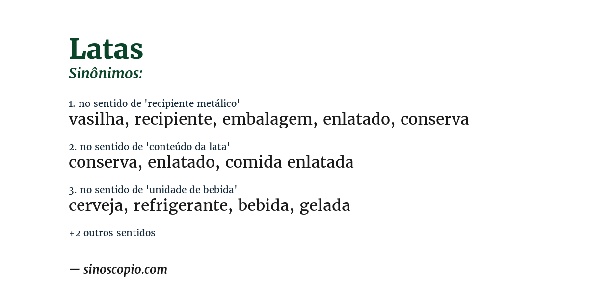 Sinônimo de latas