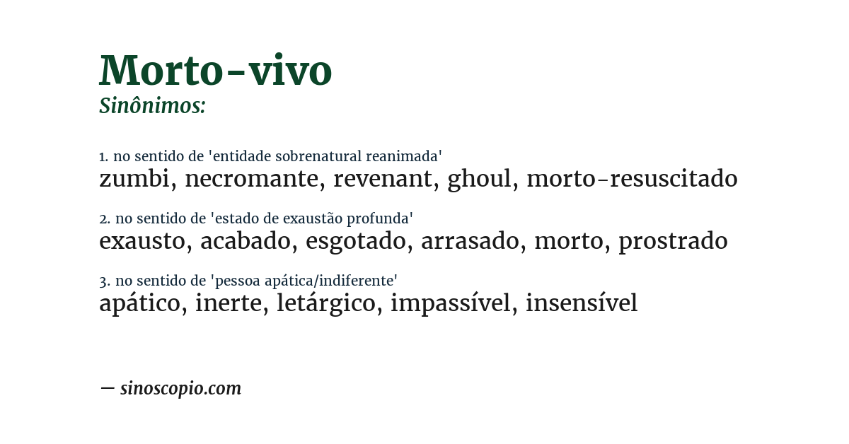 Sinônimo de morto-vivo