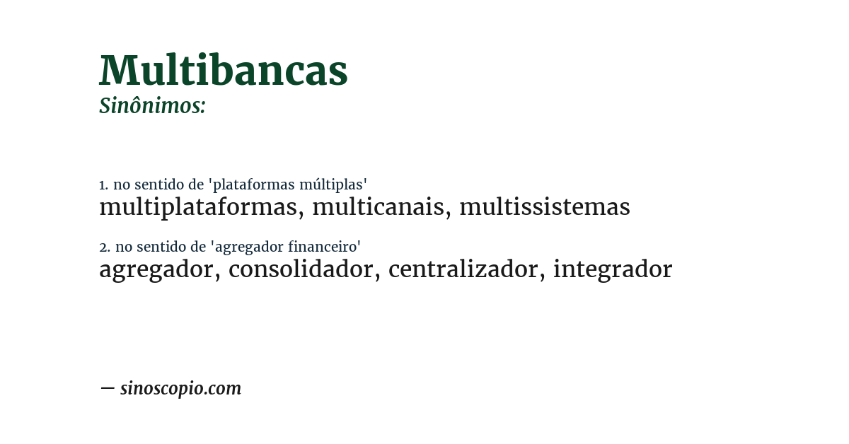 Sinônimo de multibancas