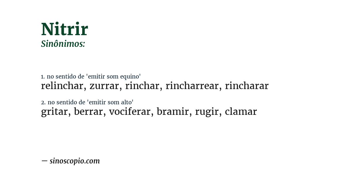 Sinônimo de nitrir