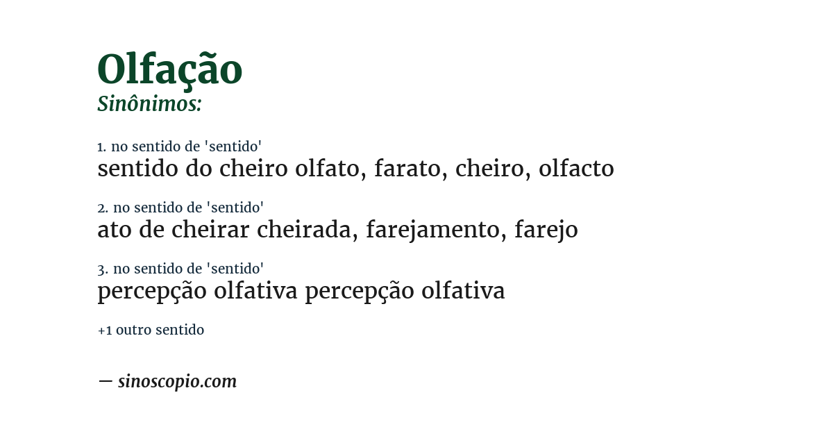 Sinônimo de olfação