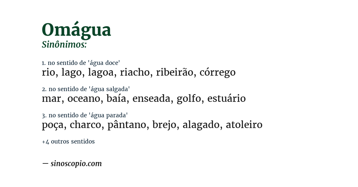 Sinônimo de omágua