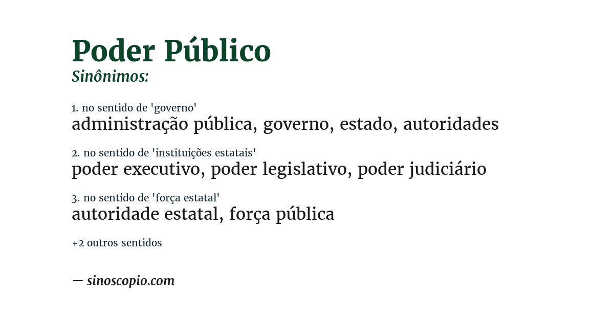 Sinônimo de poder público