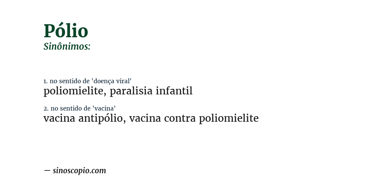 Sinônimo de pólio
