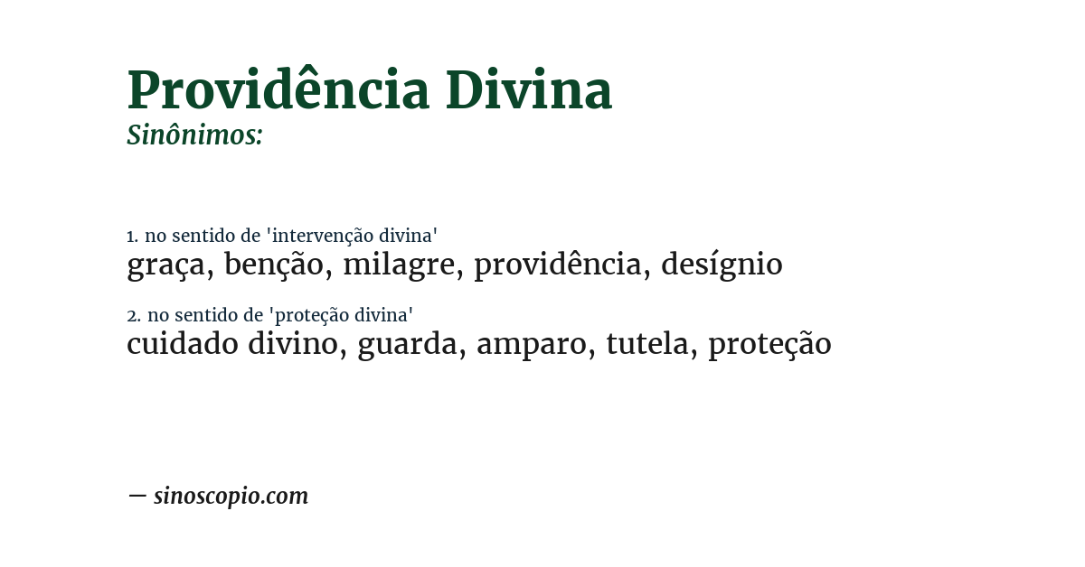 Sinônimo de providência divina