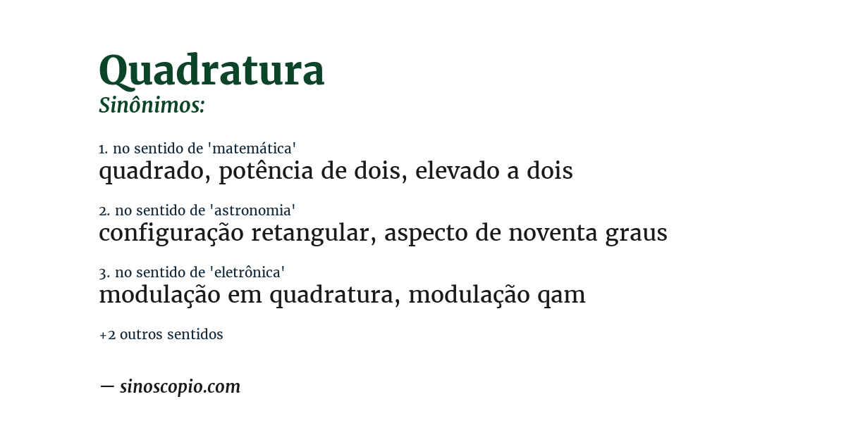 Sinônimo de quadratura