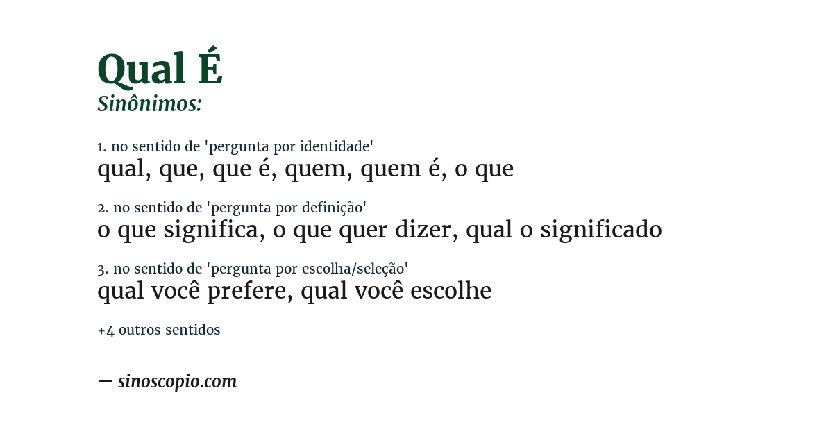 Sinônimo de qual é