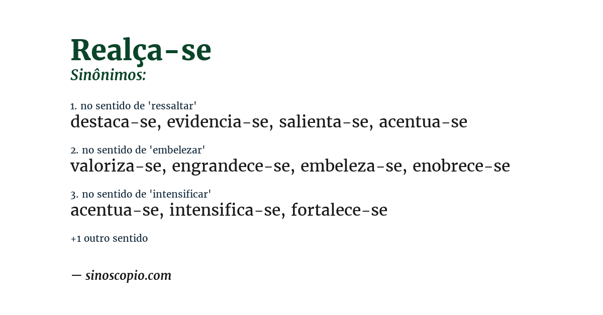Sinônimo de realça-se