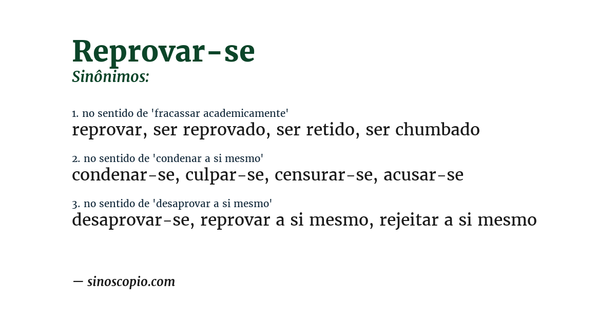Sinônimo de reprovar-se