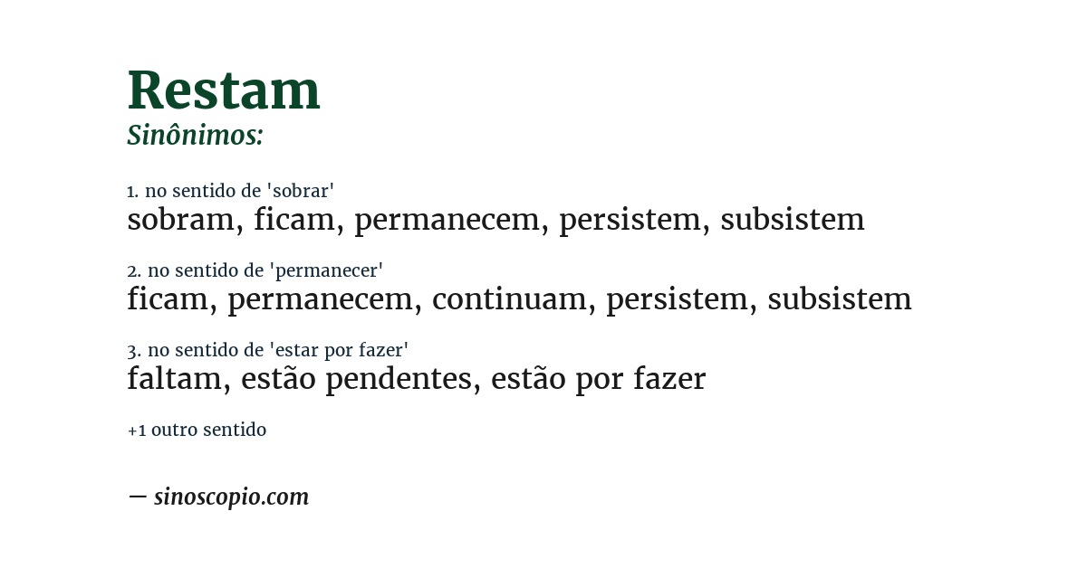 Sinônimo de restam