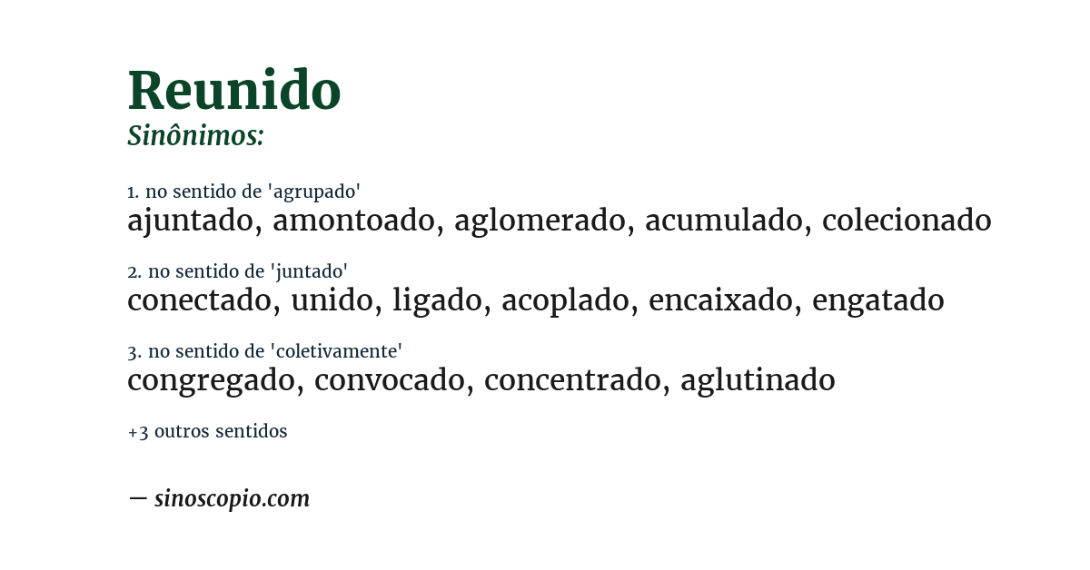 Sinônimo de reunido