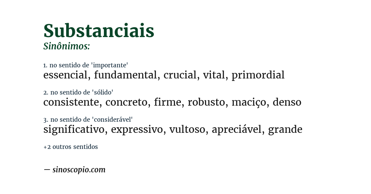 Sinônimo de substanciais