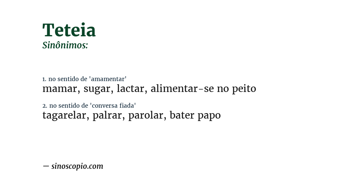 Sinônimo de teteia
