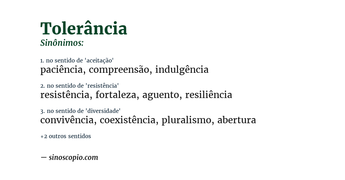 Sinônimo de tolerância