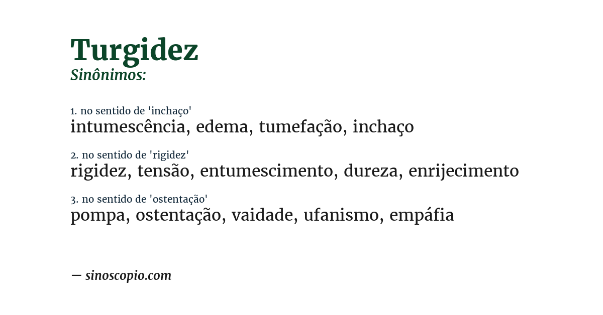 Sinônimo de turgidez