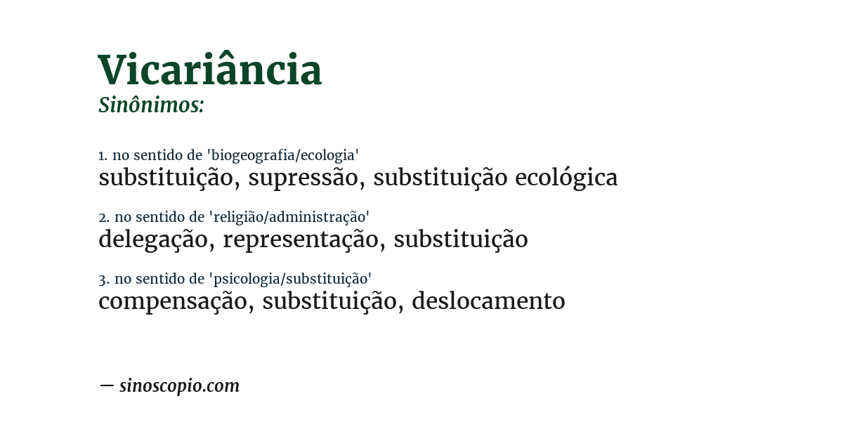 Sinônimo de vicariância