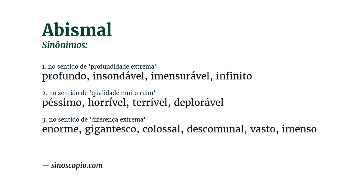 Sinônimo de abismal