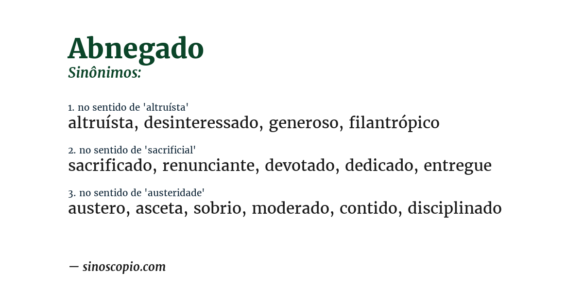 Sinônimo de abnegado