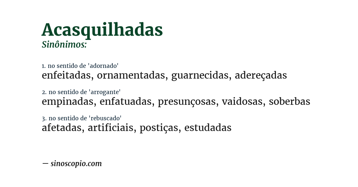 Sinônimo de acasquilhadas