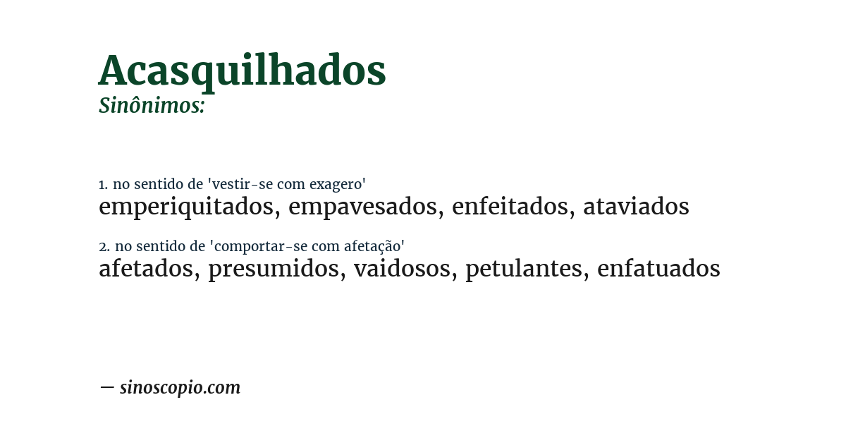 Sinônimo de acasquilhados
