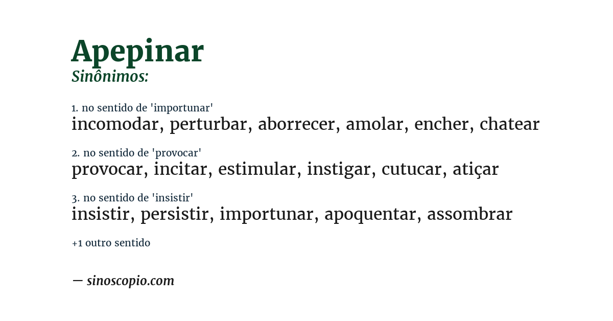 Sinônimo de apepinar