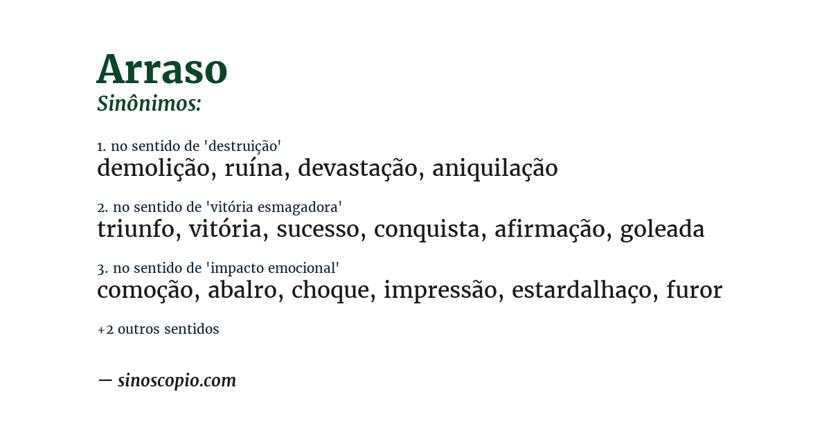 Sinônimo de arraso