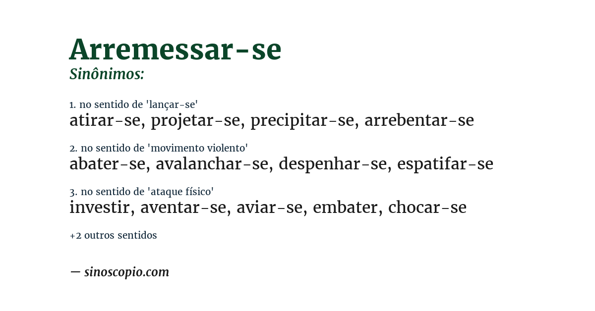 Sinônimo de arremessar-se