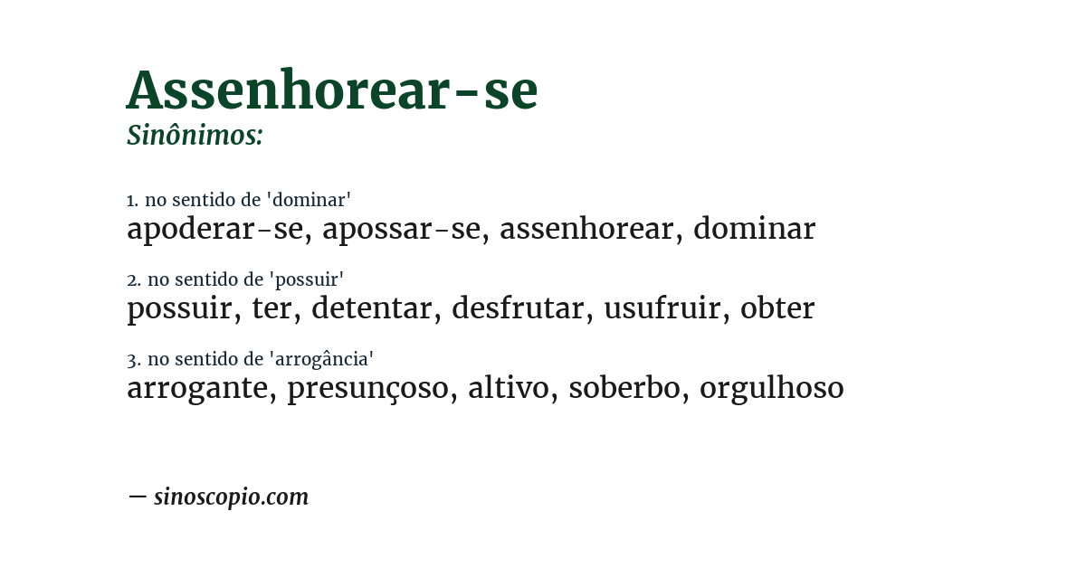 Sinônimo de assenhorear-se