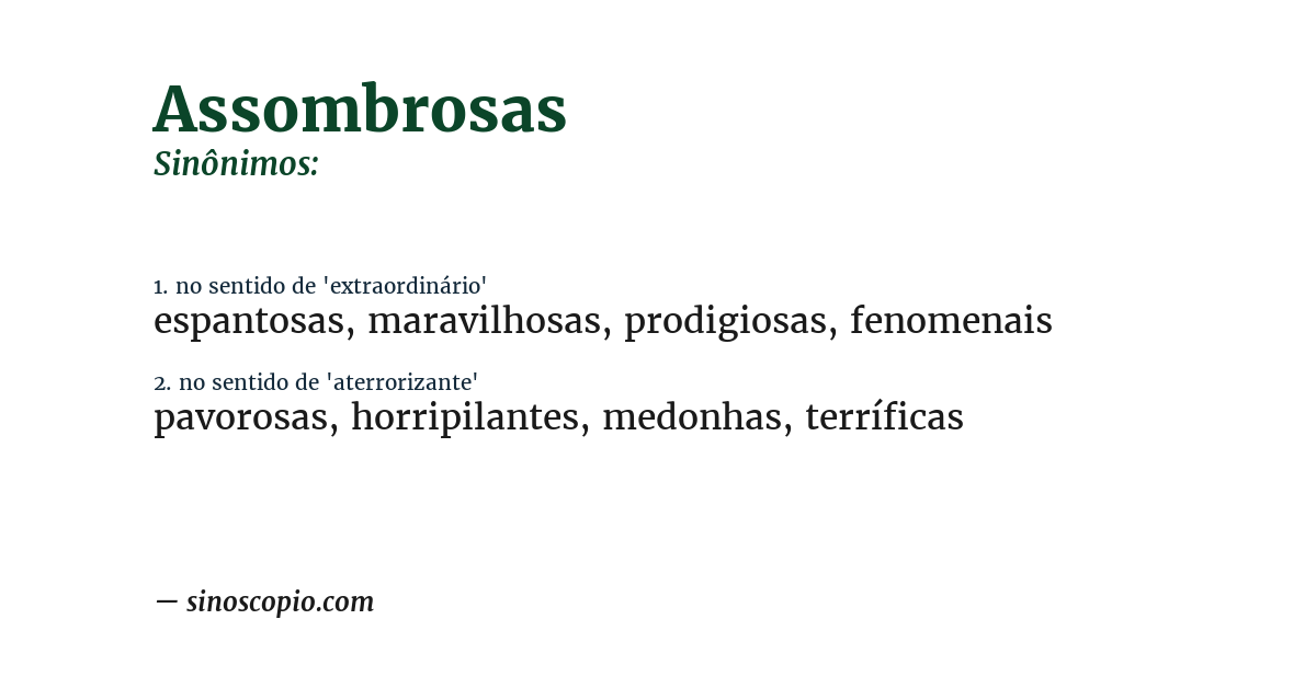Sinônimo de assombrosas