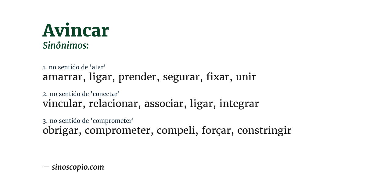 Sinônimo de avincar